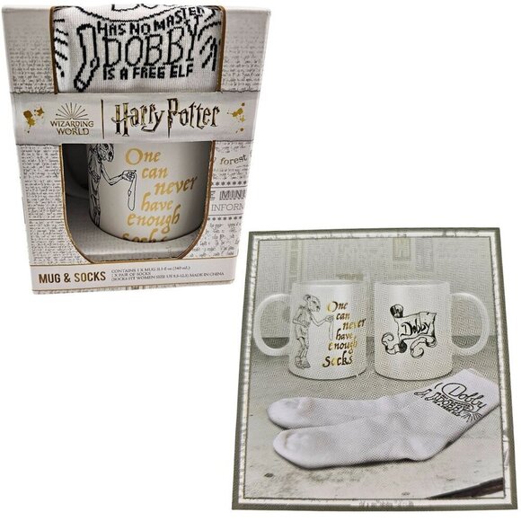 Wizarding World of Harry Potter Dobby Graphic Mug & Socks Gift Set NEW! - Picture 1 of 11